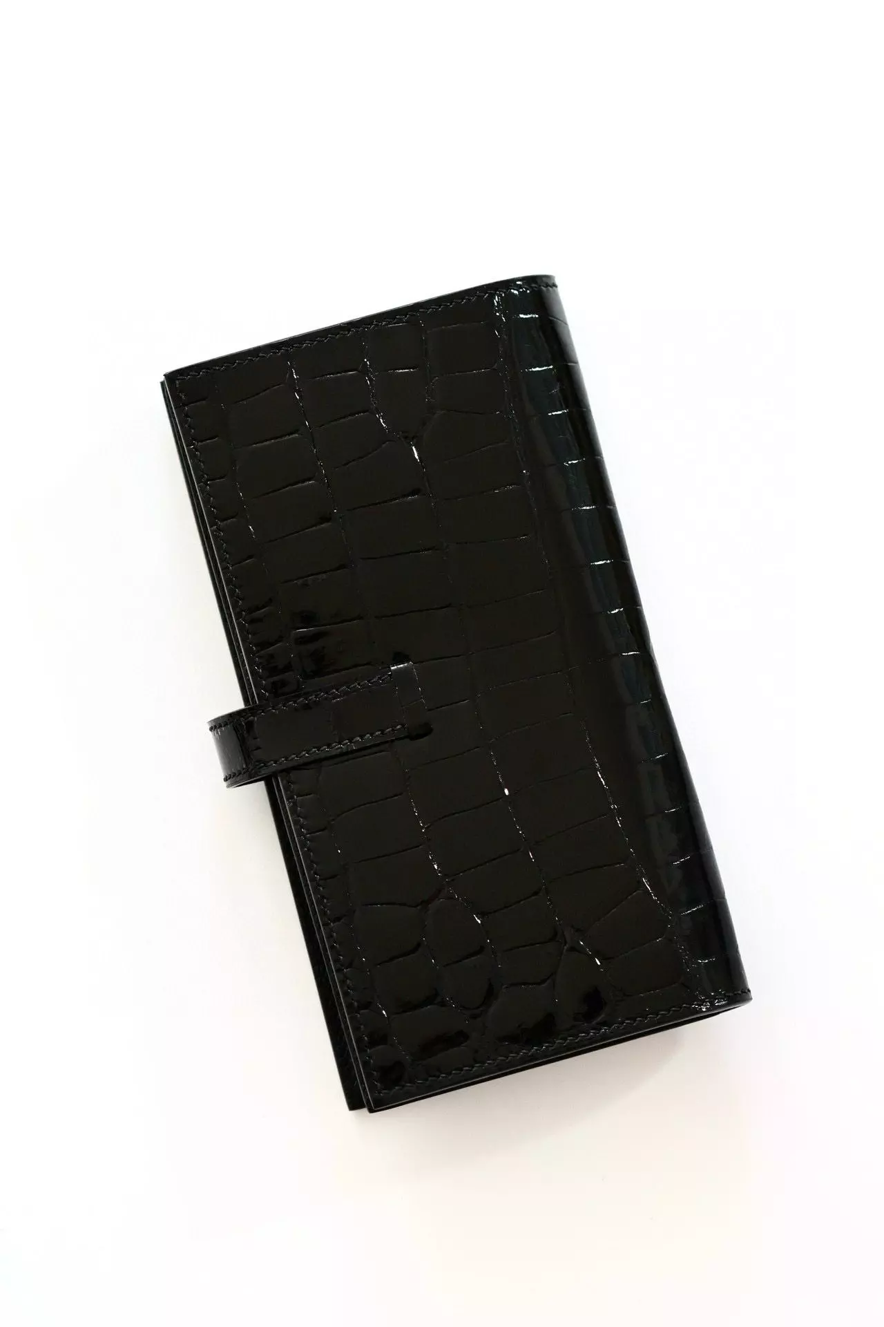 Hermes Bearn Long Wallet in Black Shiny Alligator Leather – HW165