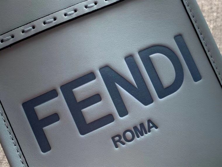 FENDI MINI SUNSHINE SHOPPER LIGHT BLUE LEATHER MINI BAG – F011