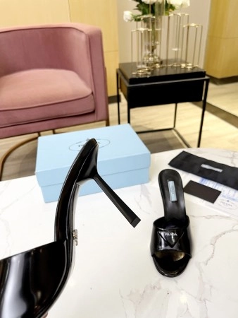 PRADA HEELED SANDALS 75MM IN BLACK BRUSHED LEATHER – PSD014