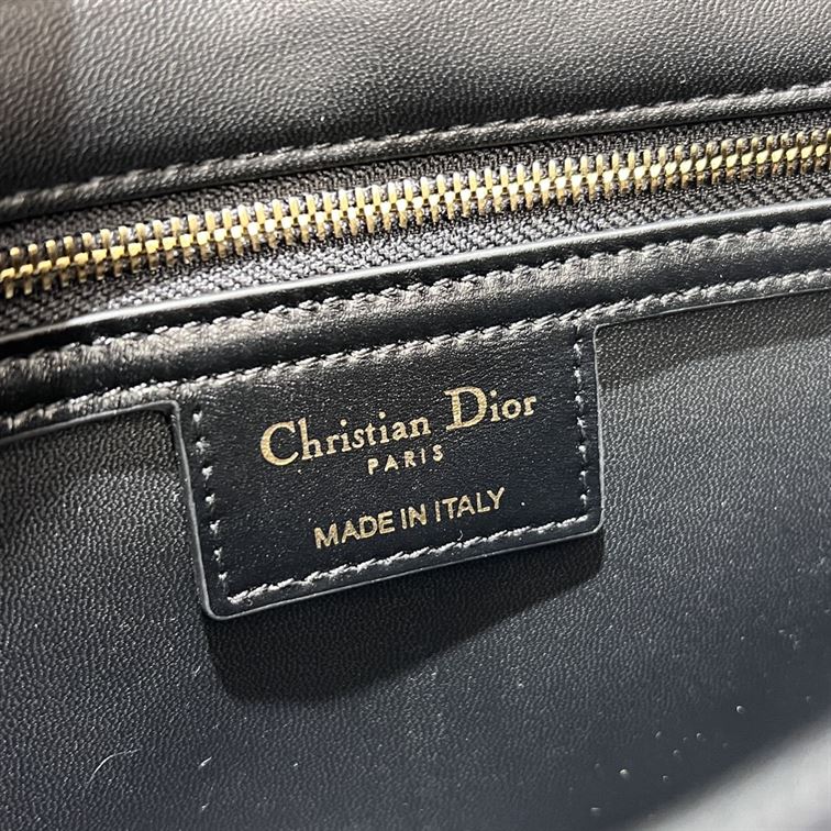 DIOR MEDIUM DIOR CARO BAG BLACK QUILTED MACROCANNAGE CALFSKIN – DOB061