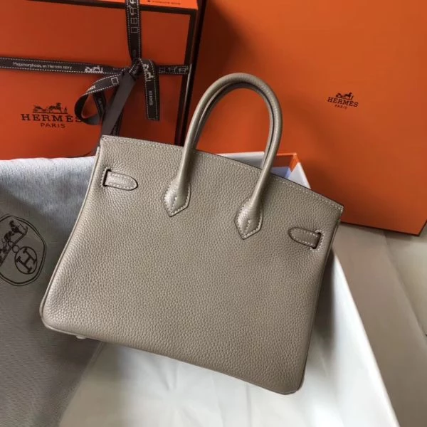 Hermes Birkin 25cm Bag In Tourterelle Clemence Leather GHW – HW005