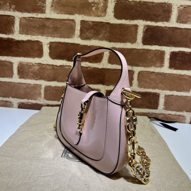 GUCCI JACKIE 1961 MINI SHOULDER BAG WITH PINK PATENT LEATHER – GB74