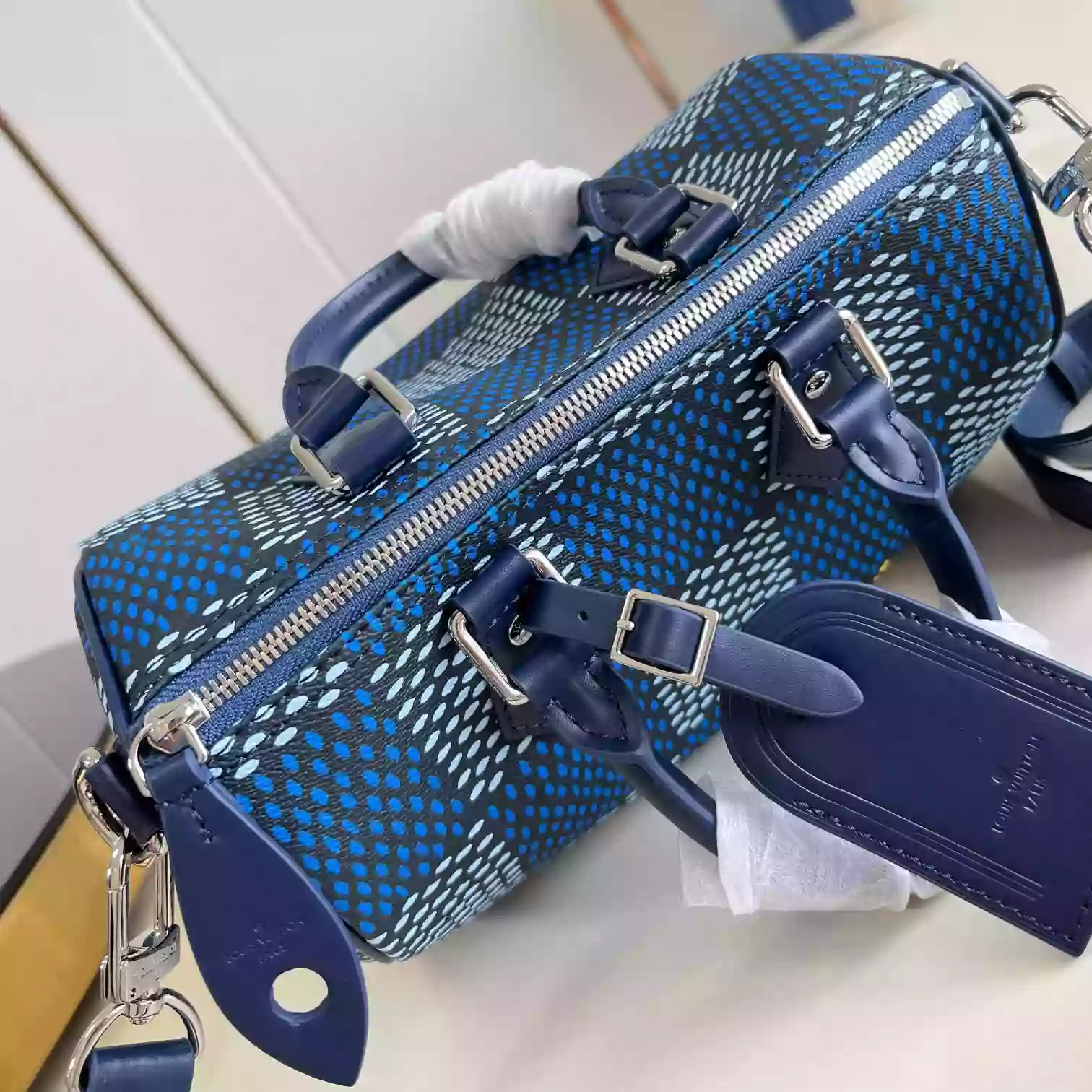 SPEEDY 25 BANDOULIERE BLUE DAMIER HERITAGE CANVAS N40691 – LW432