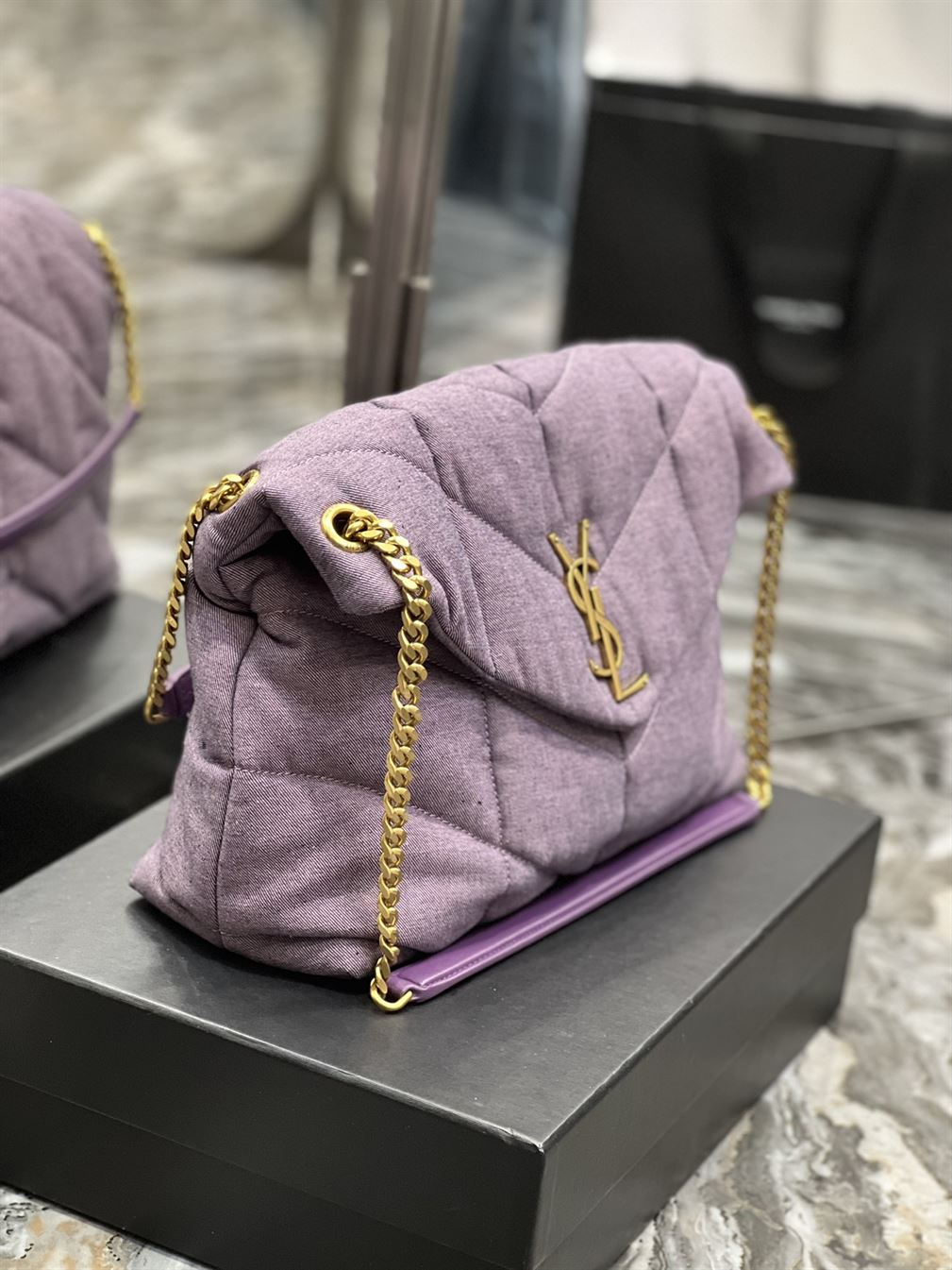 YSL MEDIUM PUFFER PURPLE BAG – YB058