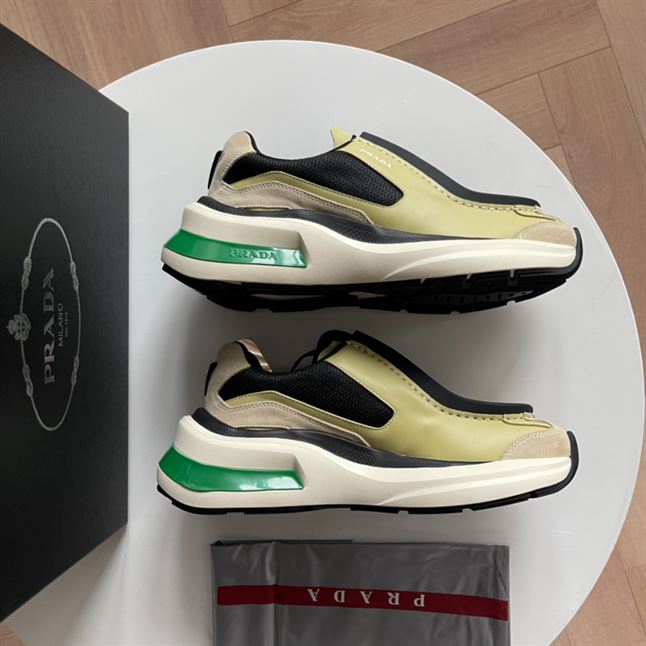 PRADA SYSTEME BRUSHED LEATHER SNEAKERS – PRS049