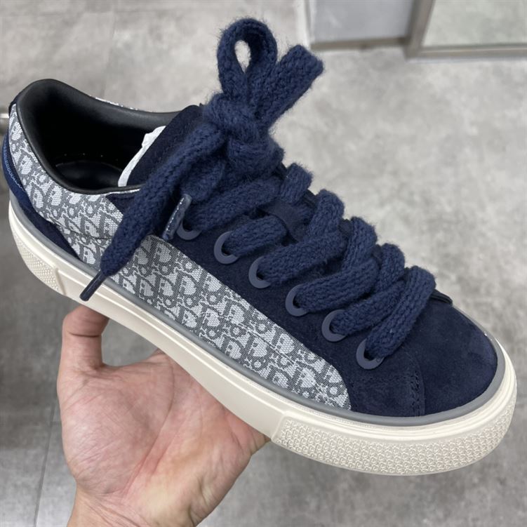 DIOR B33 SNEAKER NAVY BLUE DIOR OBLIQUE JACQUARD – DO128