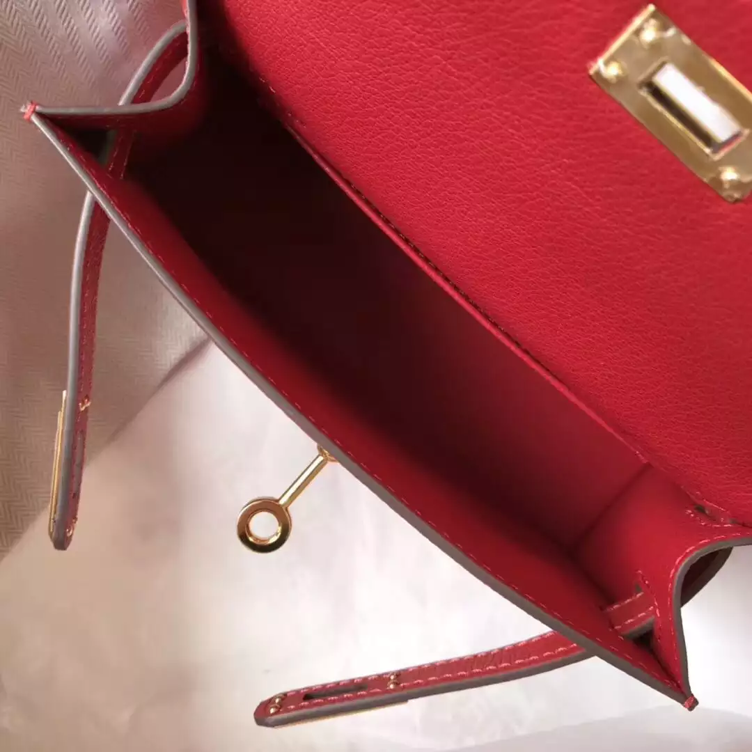 Hermes Kelly Mini II Bag In Rouge Vif Epsom Leather GHW – HW119