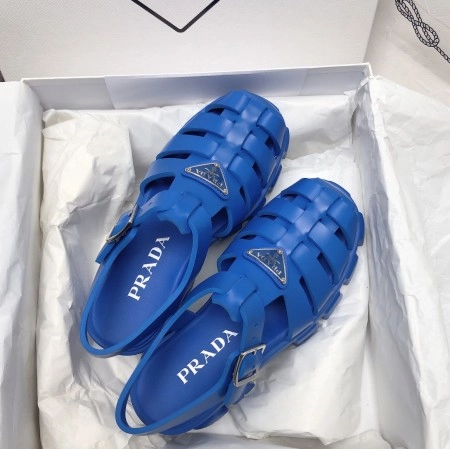 PRADA FOAM SANDALS IN BLUE RUBBER – PSD004