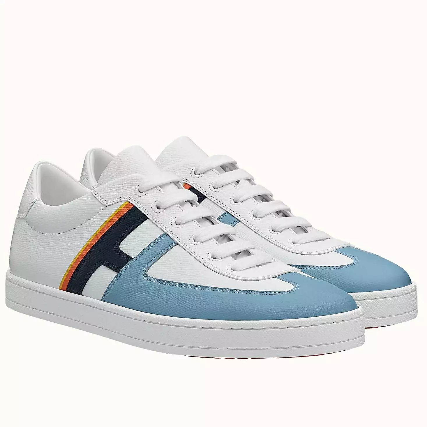 Hermes Boomerang Sneakers In Multicolore Blue Leather – HM054