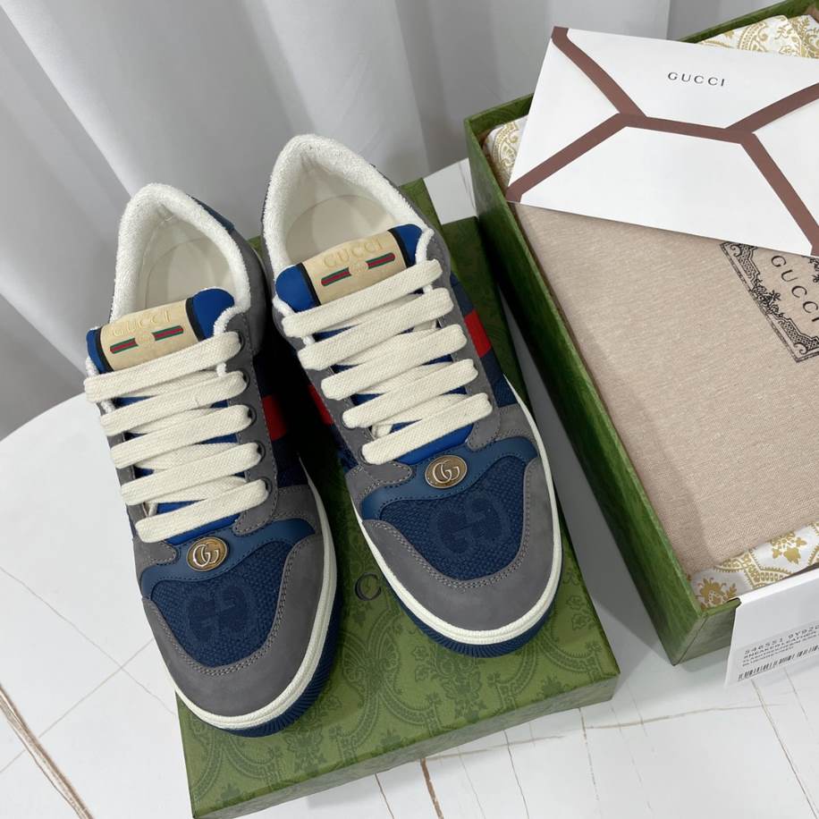 Gucci Screener Grey Suede Sneakers – GCC206