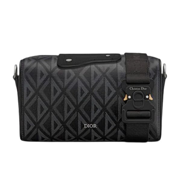 DIOR LINGOT 22 BAG BLACK CD DIAMOND CANVAS – DIO015