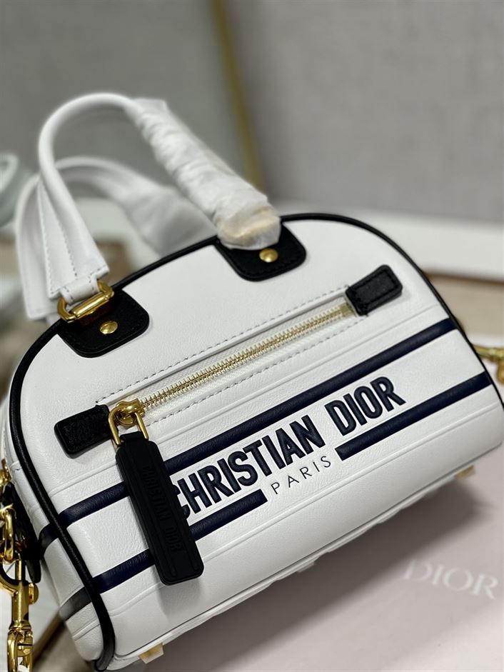 DIOR VIBE ZIP BOWLING MICRO BAG WHITE CALFSKIN – DOB094
