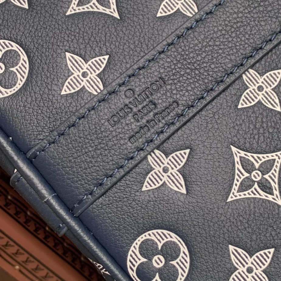 Louis Vuitton Keepall Bandoulière 50 in Ink Blue/White Monogram Shadow Leather – LW193