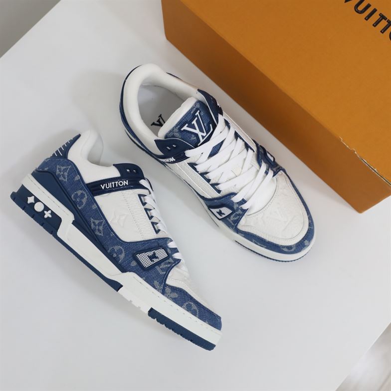 LOUIS VUITTON TRAINER MONOGRAM DENIM WHITE BLUE – LVS006