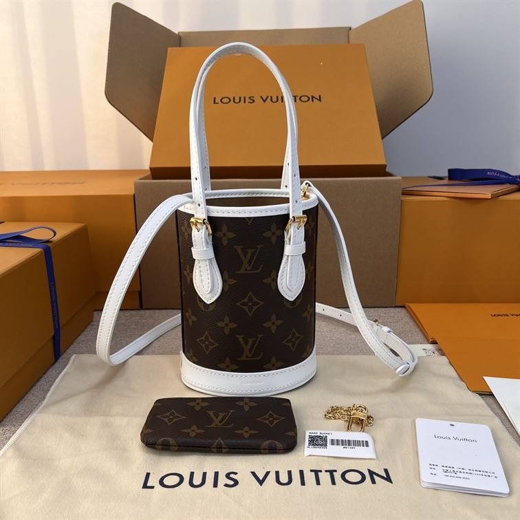 LOUIS VUITTON NANO BUCKET BROWN WHITE – LW134