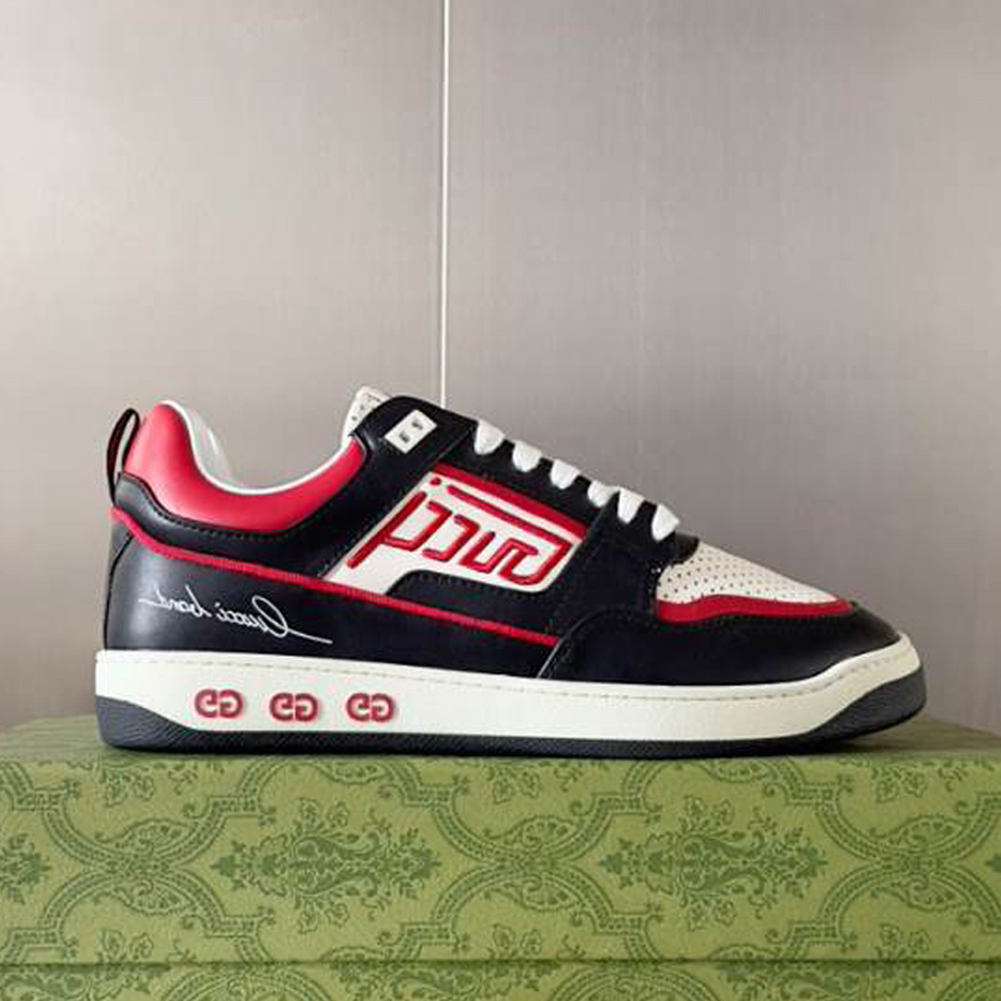 Gucci Unisex Black Red White Sneakers – GCC217