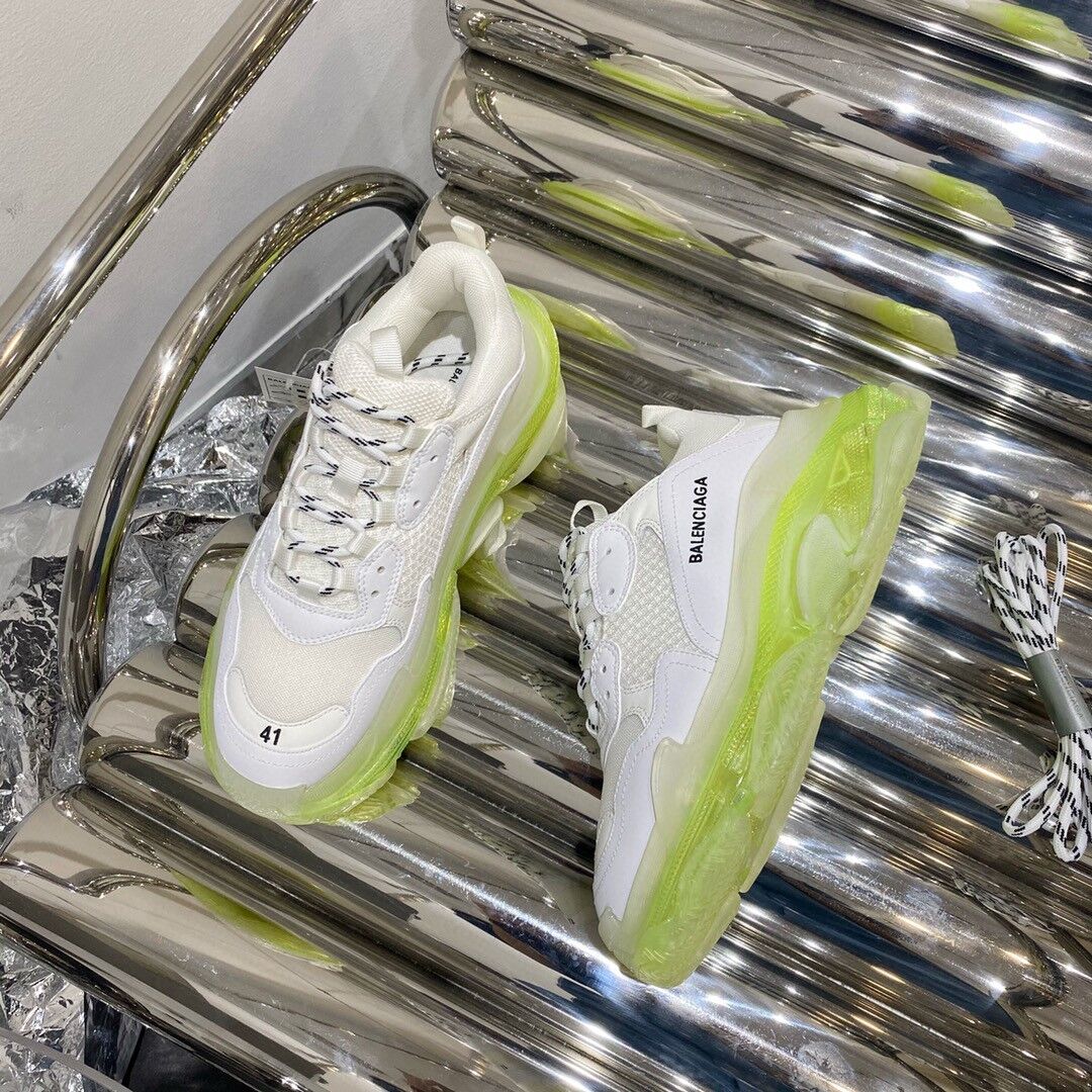 BALENCIAGA TRIPLE S WHITE GREEN CLEAR SOLE – BLA013