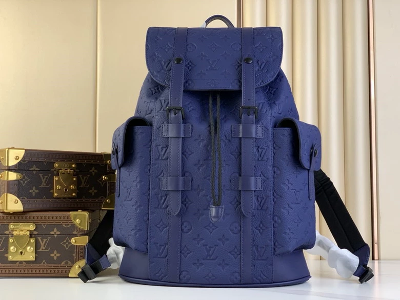 Christopher MM Backpack Blue Monogram Taurillon Leather – LW160