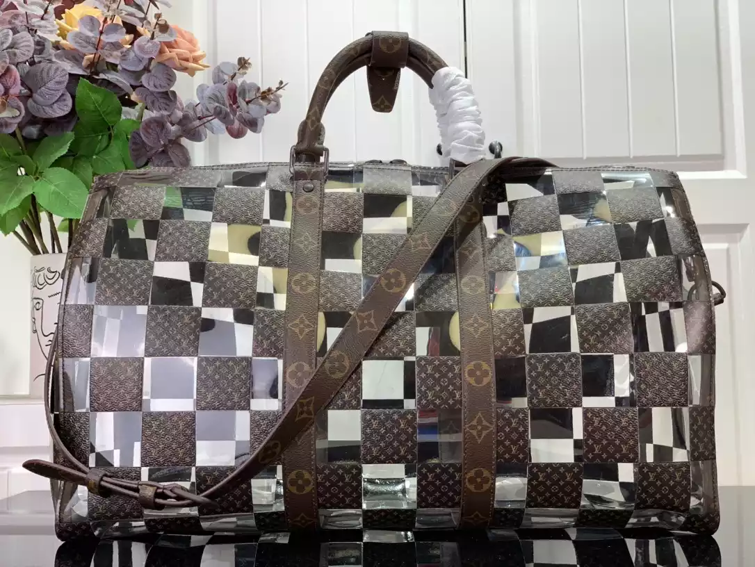 KEEPALL BAG IN WHITE, GREY AND BROWN – LW364