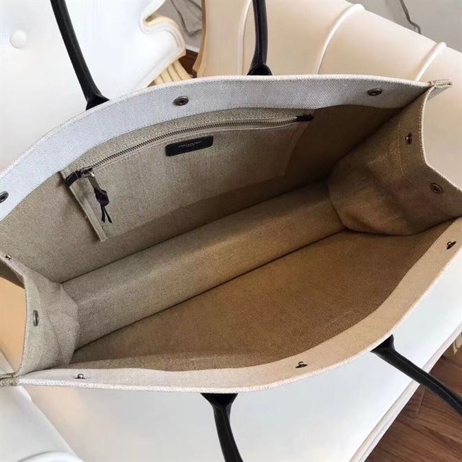 YSL RIVE GAUCHE CANVAS TOTE WHITE BEIGE BAG – YB026