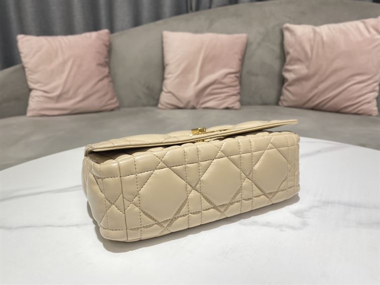 DIOR MEDIUM DIOR CARO BAG BEIGE QUILTED MACROCANNAGE CALFSKIN – DOB065
