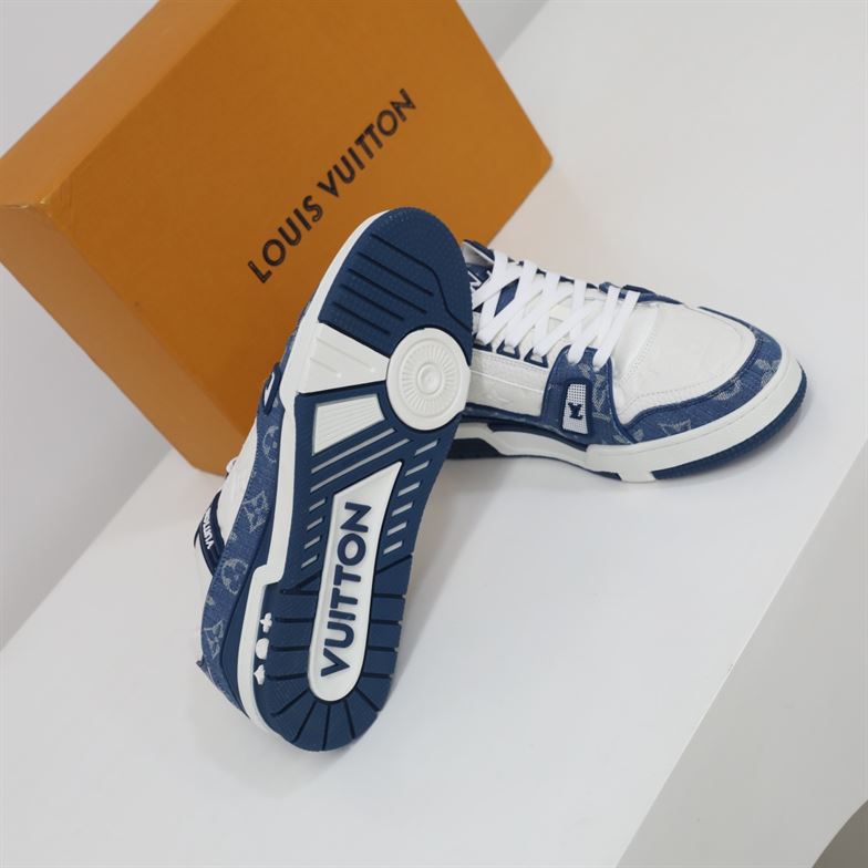 LOUIS VUITTON TRAINER MONOGRAM DENIM WHITE BLUE – LVS006