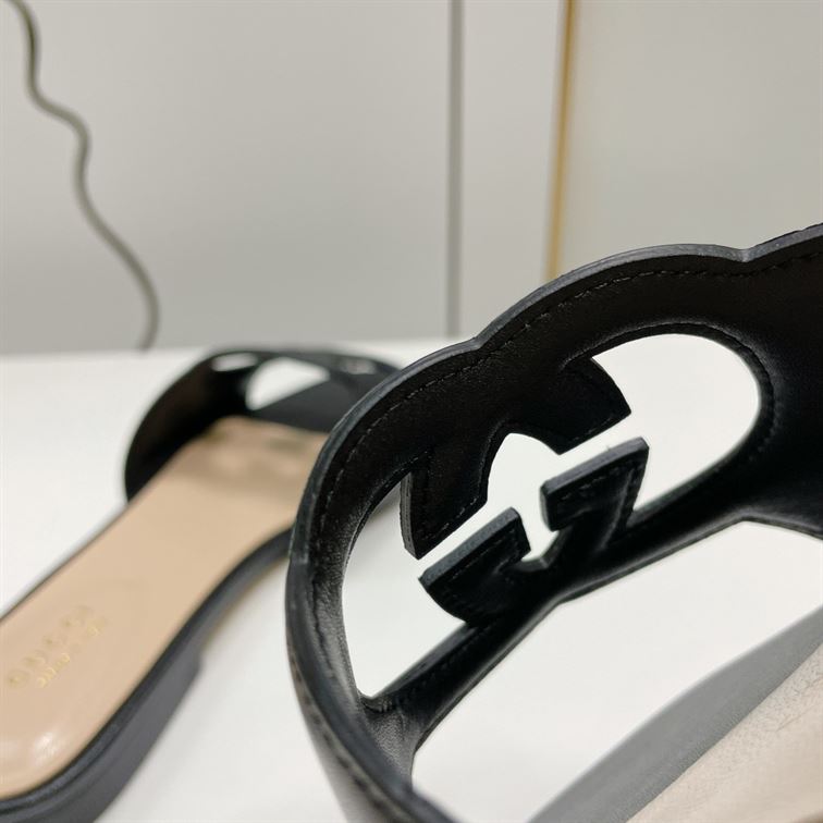 GUCCI WOMEN’S INTERLOCKING G CUT-OUT SLIDE SANDAL – GSL012