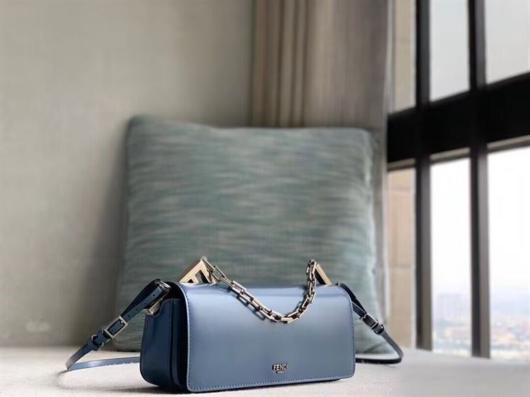FENDI FIRST SIGHT BLUE LEATHER MINI BAG – F032