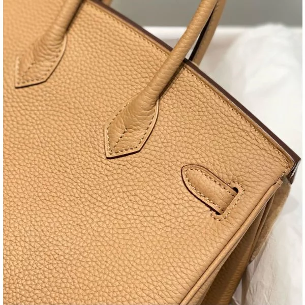 Hermes Birkin 25cm Bag In Chai Clemence Leather GHW – HW002