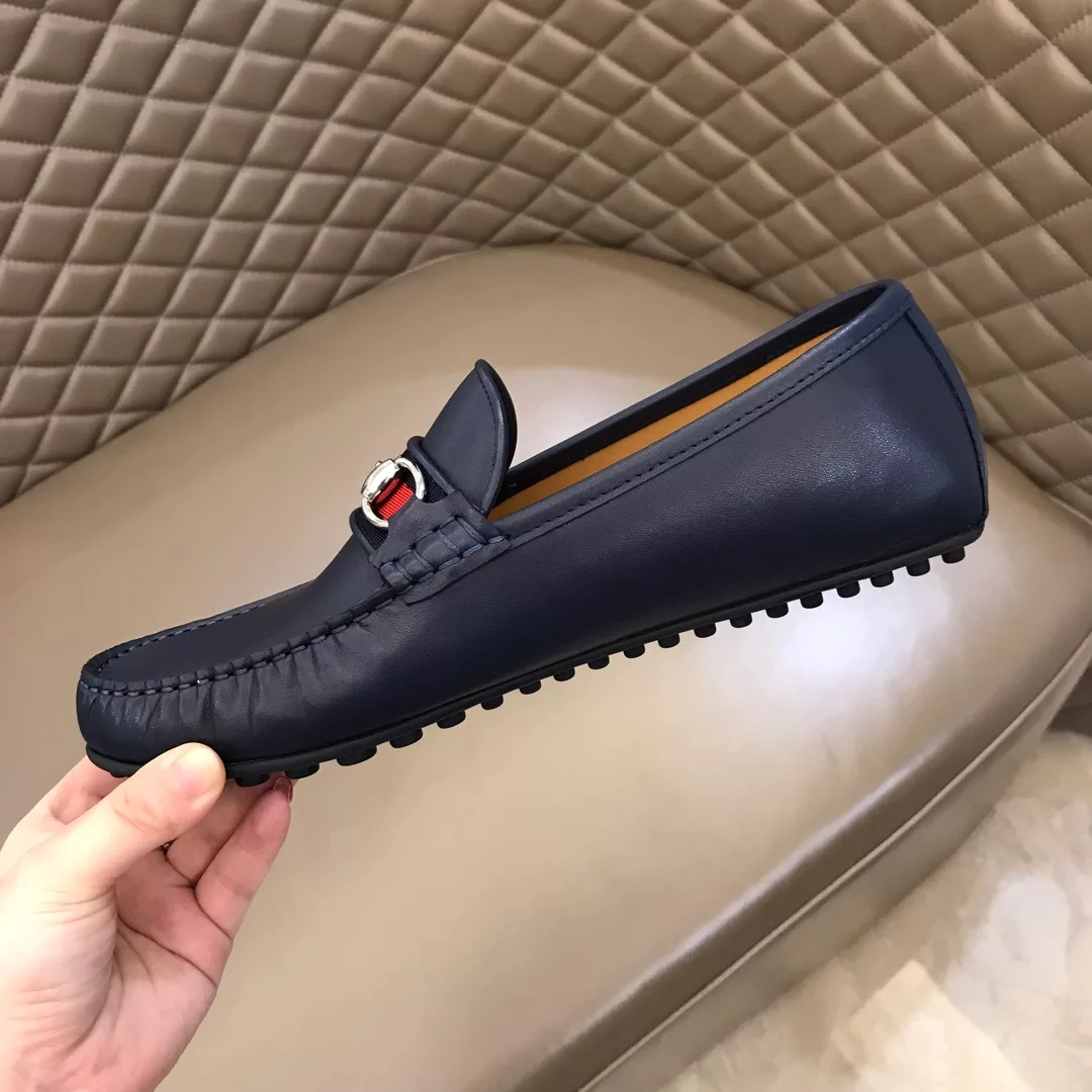 LEATHER DRIVER WITH WEB NAVY – GL118