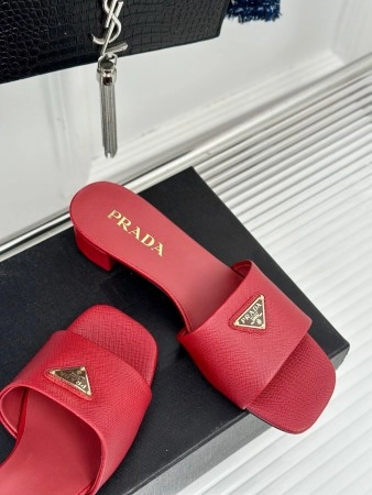PRADA HEELED SANDALS 35MM IN RED SAFFIANO LEATHER – PSD029