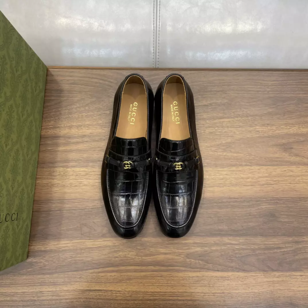 MEN’S LOAFERS WITH INTERLOCKING G BLACK – GL115