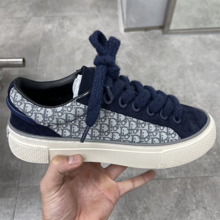 DIOR B33 SNEAKER NAVY BLUE DIOR OBLIQUE JACQUARD – DO128