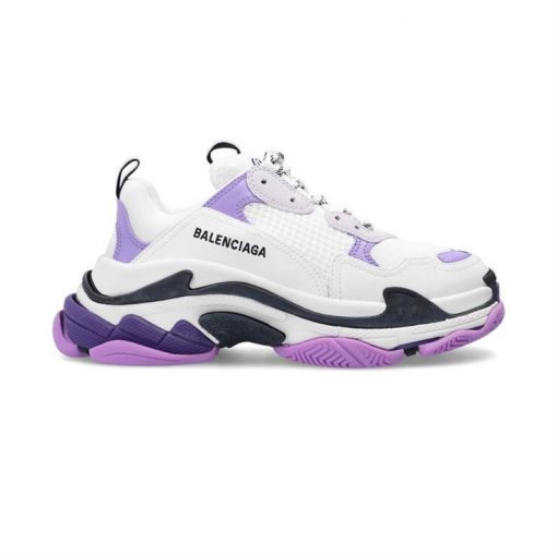 BALENCIAGA TRIPLE S 1.0 SNEAKERS IN WHITE AND LILAC – BLA021