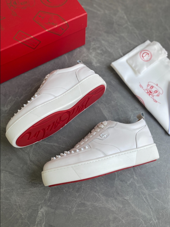Christian Louboutin Happyrui Spikes White Sneaker – CLS038