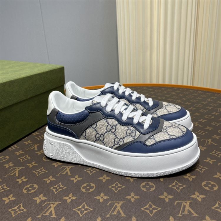 GUCCI MEN’S GG SNEAKERS BEIGE AND BLUE SUPREME – GCC003
