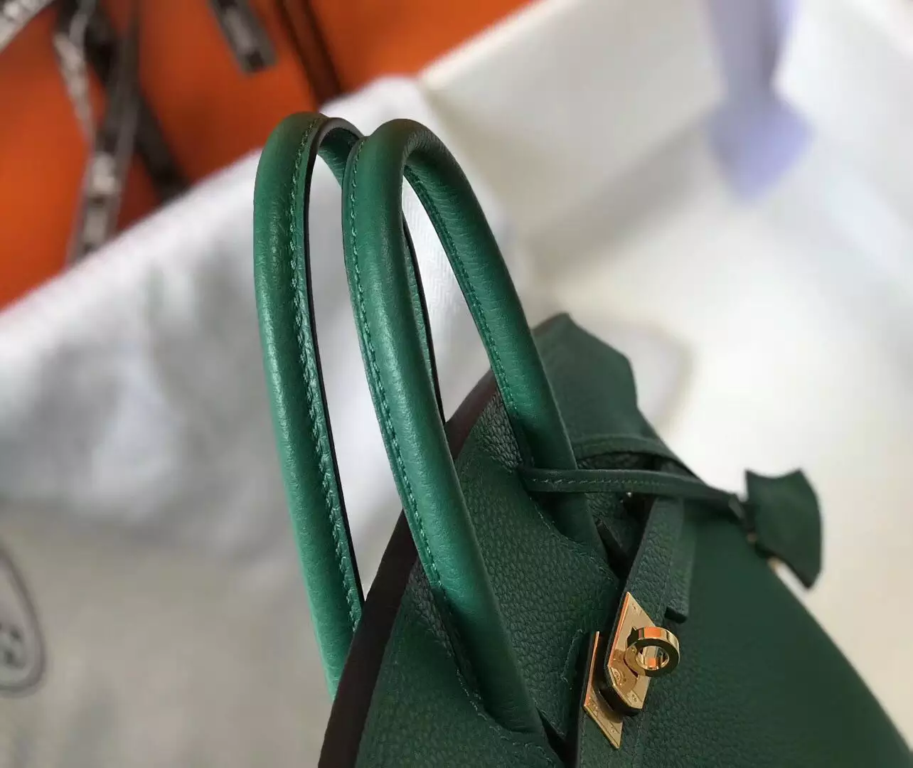 Hermes Birkin 25cm Bag In Vert Vertigo Clemence Leather GHW – HW016