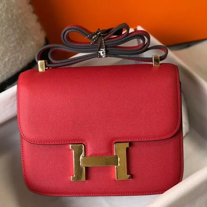 Hermes Red Constance MM 24cm Epsom Leather Bag – HW039