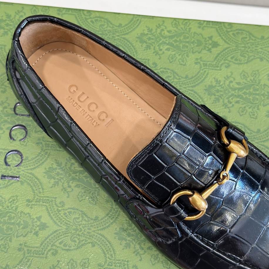 Gucci Jordaan Crocodile Black Loafer – GL084