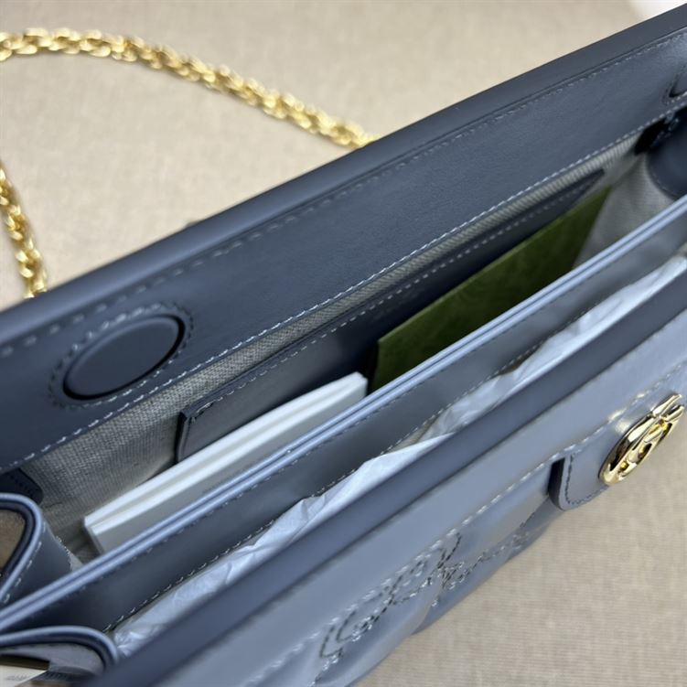 GUCCI SMALL GG QUILTED LEATHER BAG IN PALE GRAY – GB28