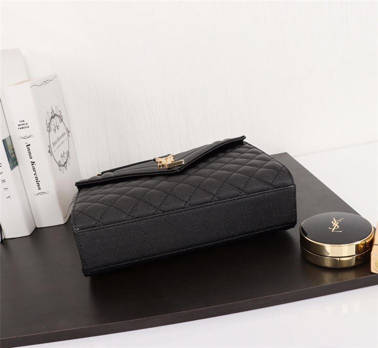 YSL ENVELOPE MEDIUM CHAIN BAG IN SUPPLE MATELASSÉ LEATHER – YB036