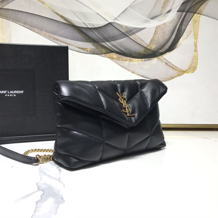 YSL LOULOU PUFFER SHOULDER BLACK BAG – YB011