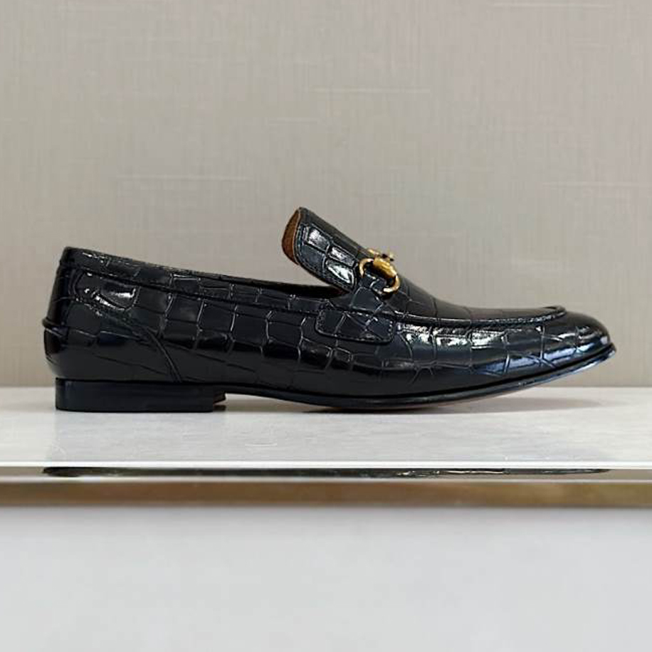 Gucci Jordaan Crocodile Black Loafer – GL084