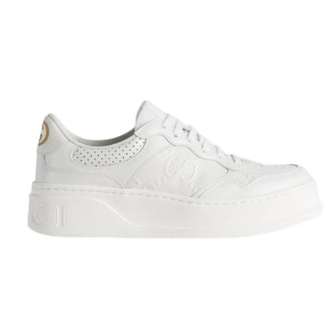 Gucci Embossed White Leather Sneakers – GCC197