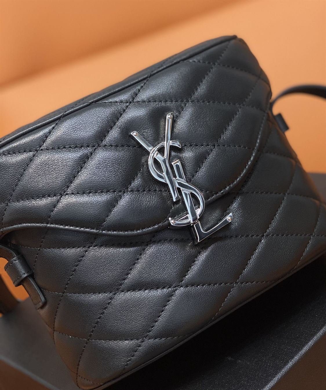 YSL JUNE QUILTED LEATHER CROSSBODY BLACK BAG – YB045