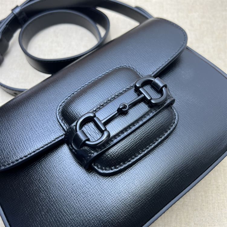 GUCCI HORSEBIT 1955 SMALL SHOULDER BAG BLACK LEATHER – GB24
