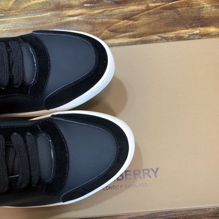 BURBERRY LEATHER AND HOUSE CHECK COTTON SNEAKERS – BBR014