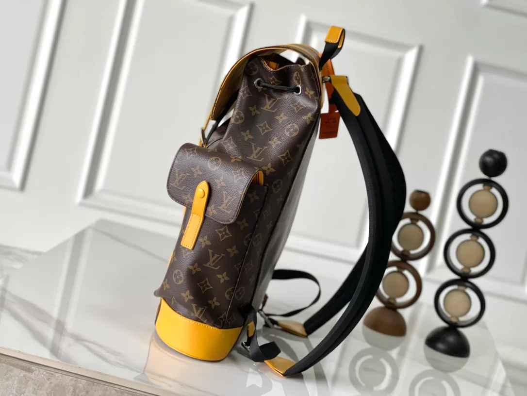 Christopher MM Backpack in Saffron Yellow Monogram Macassar Coated Canvas – LW156