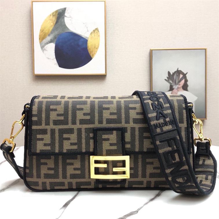 FENDI BAGUETTE JACQUARD FF FABRIC BAG –  F001