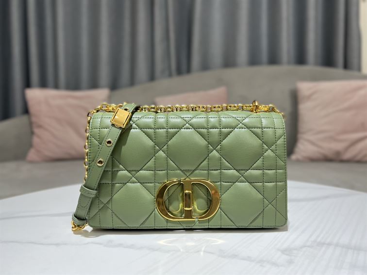 DIOR MEDIUM DIOR CARO BAG GREEN QUILTED MACROCANNAGE CALFSKIN – DOB064
